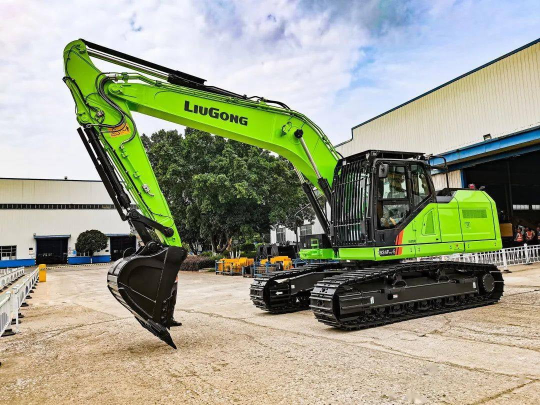 Professional excavator operator at work