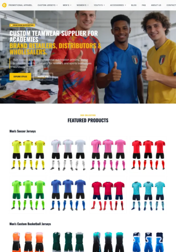 Coolwarekits - Sports Apparel Manufacturer Website