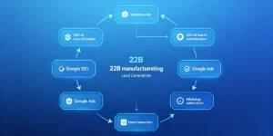 B2B manufacturing website lead generation system including SEO, GEO, WhatsApp automation and CRO